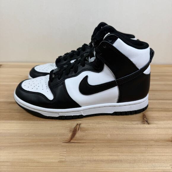 Nike Dunk High HI Panda Women's 6 White Black Athletic Leather Shoes Sneakers - Picture 3 of 9
